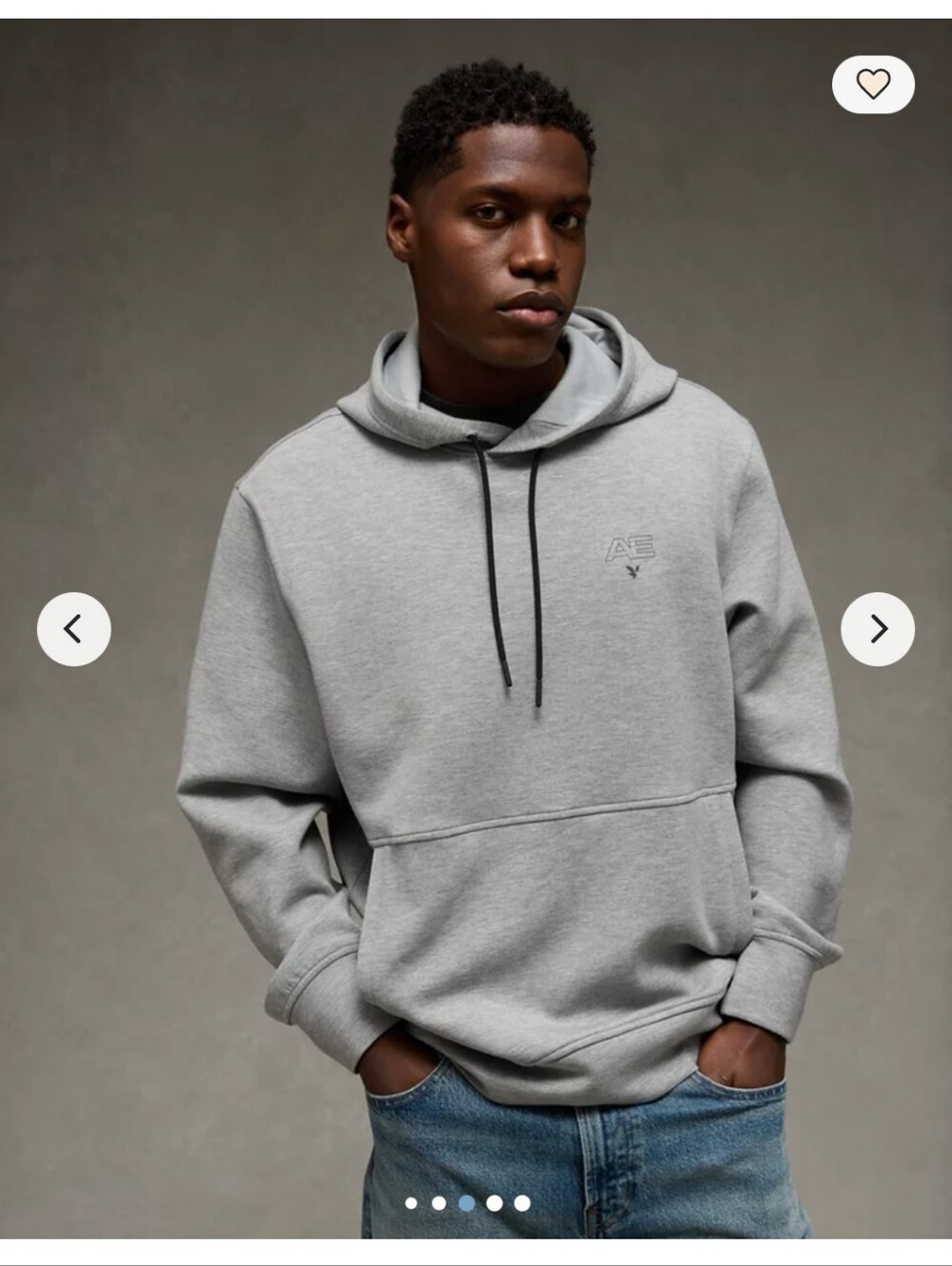American Eagle 24/7 Pullover Sweatshirt Hoodie Silver Grey Large